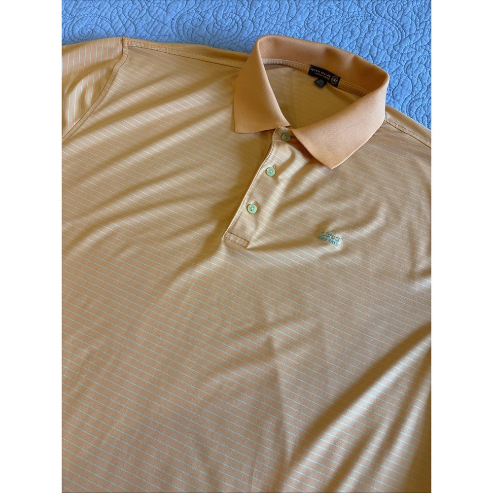 Peter Millar Shirt Mens XXL Summer Comfort Performance Orange Golf Crown